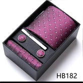Conjunto de Gravata de Seda Poá Micro Magenta Sparka
